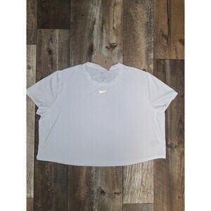 NEW! Women's Nike One Dri-Fit Crop Short Sleeve Tee, White XXL